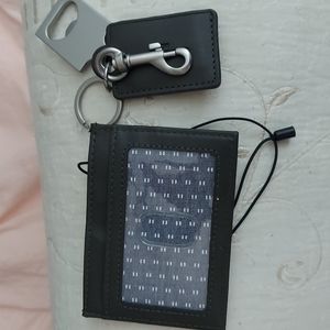 Goodfellow Olive Green Fsux Leather Card Case & Key Fob Set New